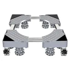Suporte Para Geladeira / Maquina De Lavar E Fogão Inox Com Rodinhas Base Carrinho Móvel Flexível