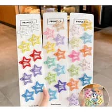 10 Peças De Grampos De Cabelo Com Estrela Oca De Cores Mistas , Acessórios Doces E Fofos  Cor  aleatoriamente