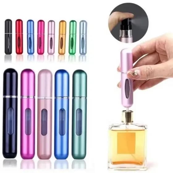 Kit1/2/3  Porta Perfume Recarregavel Portatil Spray 5ml - Cores Aleatória