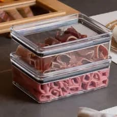 Porta Frios Duplo Hermético para Queijo Presunto com Tampa 770ml Acrílico Empilhável Paramount