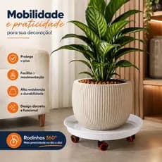 Suporte Para Vaso, Botijão Gás Com Rodinhas  Plantas Flores Plástico Decorativo