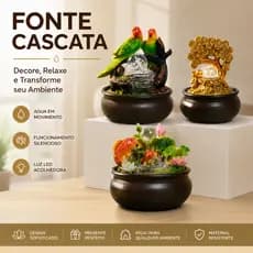 Fonte de Água Decorativa Cascata Artificial Relaxante Luxo Mesa