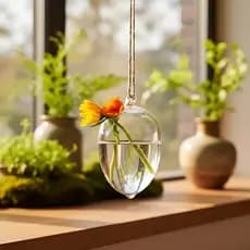 Vaso Decoração De Vidro Artesanal Casa Jardim Pendurar Plantas