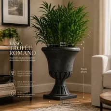 Vaso  de Decoração Estilo Romana Resina Arranjo para Flores e Plantas  artificial