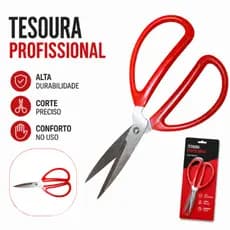 Tesoura Multiuso Cortfacil Aço Inox Costureira de Uso Profissional e Escolar