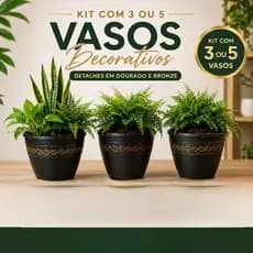Kit até 5 Vaso de Planta Decorativos Cachepô Para Flores De Mesa sala Redondo