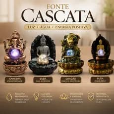 Fonte de Água Decorativa Cascata Ganesha Relaxante Casa Decoração Jardim Buda Feng Shui