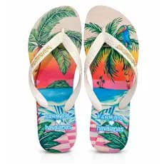 Chinelo Paisagem Solar com Estampa Praia Tropical