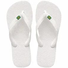 Chinelo Masculino Branco Confortável Com Bandeira do Brasil – Leve e Resistente