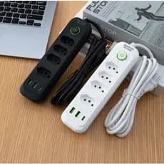 Extensão Régua 4Tomadas e 3Portas USB C Carregamento Rápido Filtro de Linha Segurança Premium