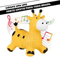 Cavalinho Upa Upa Girafa Com Som Inflável Pocoto Com Música Infantil e Led Pula Pula Brinquedo
