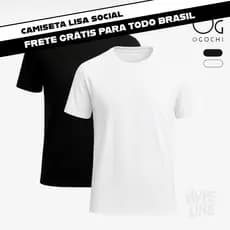 Camiseta Ogochi Básica Masculina Lisa Original Slim Cores 100% Camisa Gola Redonda Algodão Premium