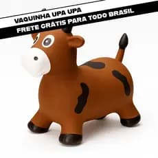 Cavalinho Upa Upa Vaquinha Brinquedo Com Som Inflável Com Música Infantil e Led Pula Pula