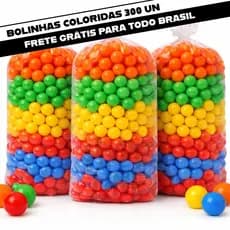 Bolinha Plástica Colorida Para Piscina de Bolinhas Kit 300 Unidades Não Amassam Coloridas Sortidas