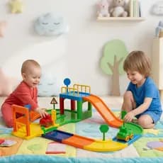 Pista Infantil Animal Baby Interativa Modular Com 2 Carrinhos Educativa