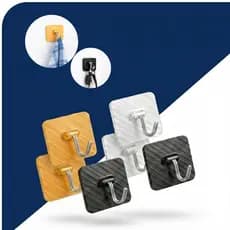 Kit 2/4/6 Ganchos Adesivos Pendure Sem Furos Chaves Bolsas laranja/branco/preto