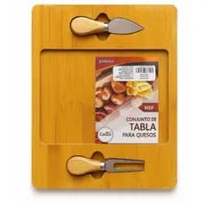 Tábua de Queijos em Bambu com 2 Utensílios Personalizada