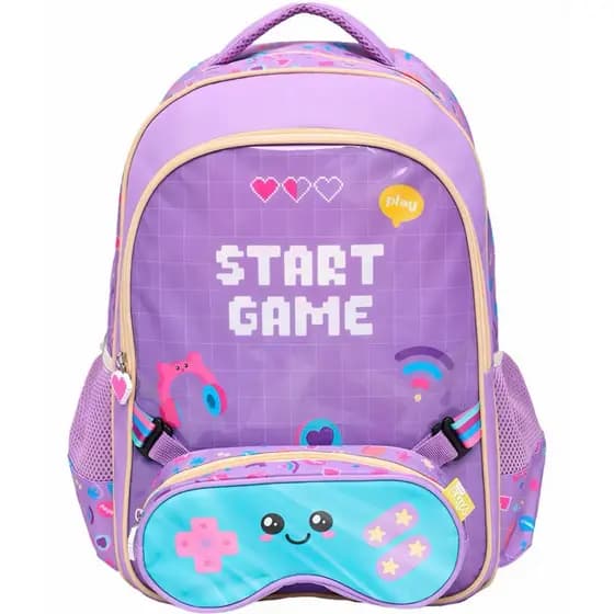 Mochila Costas 17 Gamer Girl E Estojo Escolar Infantil Cor Lilás