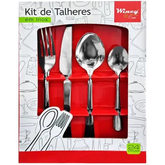 Conjunto De Talheres Inox 24 Peças Wincy