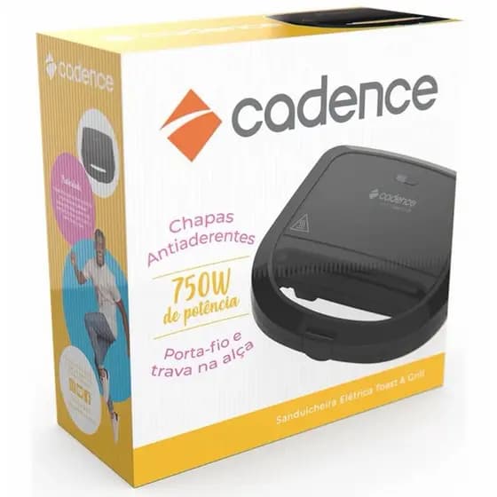Sanduicheira Elétrica Cadence Toast E Grill Preto 127v 750w