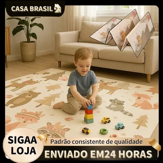 Tapete Infantil Atividade Dupla Face Térmico Dobrável