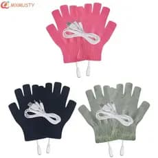 MXMUSTY Luvas Aquecidas Elétricas USB Térmicas Para Laptop De Meio Dedo Masculinas Lã De Veludo Sem Dedos De Cor Sólida