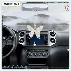 Pingente De Borboleta MAGICIAN , Carro Com Diamante Rosa Brilhante Bolsa De Decoração De Interiores Automotivos
