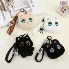 Chaveiro De Boneca De Pelúcia De Gato SKEC , Fofo De Olhos Grandes , Animal Desenho Animado