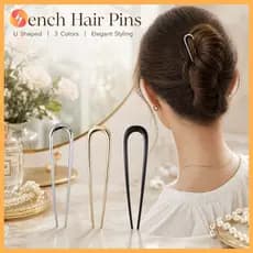 Alfinetes De Cabelo Franceses De Metal Em Forma De U , Garfo Para Cabelos Longos E Grossos , Coque Torcido Francês , Ace