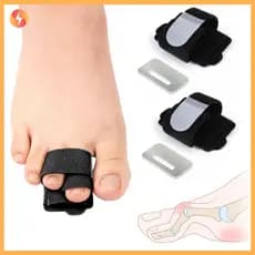 2 Pçs Martelo Toe Alisador Corrector Envoltório Tala Com Placa De Alumínio Para Dedos Sobrepostos Tortos Dobrados