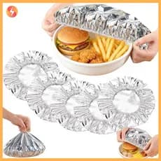 20 Pçs Capa Reutilizável Para Alimentos , Resistente Ao Calor , Manter Frescos , Folha De Alumínio , Elástica , Universa