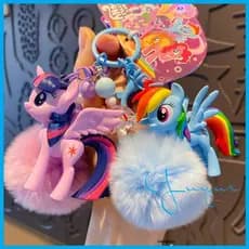 Chaveiro My Little Pony Fluttershy Twilight Sparkle Pinkie Pie Rainbow Dash Brinquedo de Desenho Animado Raro R86U