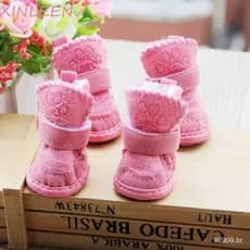 XINLEEN Pet Shoes Antiderrapante 4 Unidades/Conjunto Outono , Inverno Ao Ar Livre Mantendo Quente Tênis Antiderrapantes