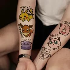36 Folhas de Adesivos de Tatuagem Pokémon à Prova d'Água Duráveis para Braço Festa Adesivos de Tatuagem Temporária 0QDZ