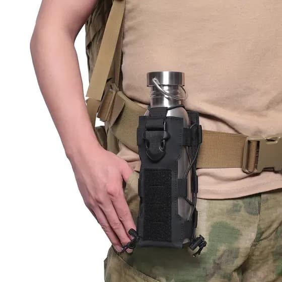 Bolsa de Garrafa de Água de Nylon LUC 1000D para Camping ao Ar Livre, Caminhada, Cinto Molle, Camuflagem, Suporte para G