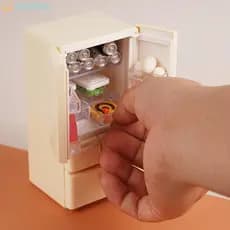 Brinquedo De Geladeira Em Miniatura 1 : 12-Modelo De Cozinha De Casa De Boneca Para Jogo De Simulação
