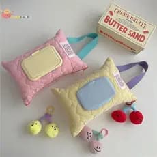 EMCH > Macaron Cor Algodão Bebê Molhado Limpar Bolsa Portátil Toalhetes Titular Caso Reutilizável Recarregável Cosmética