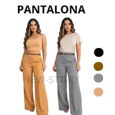 Calça Pantalona Alfaiataria Social  calça Feminina Cintura Alta com Bolso Frontal