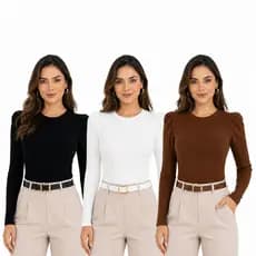 Blusa Feminina  Manga Longa Bufante Princesa Elegante Ribana Premium  Inverno