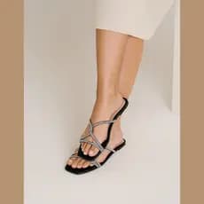Rasteirinha Sandalia com Strass  Linda Feminina StrassX