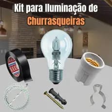 Kit Iluminação de Churrasqueira Lâmpada 100w + Fio Alta Temperatura 400° + Soquete + Presilha