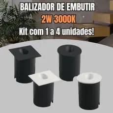 Balizador Led De Embutir 2w IP65 Pega Chuva Área Externa Luz quente amarela Arandela Escada Corredor