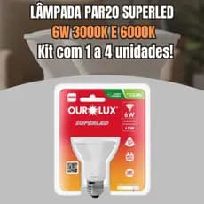Lâmpada PAR20 Ourolux 6w 3000K e 6000K Branco Quente  Branco Frio Bivolt E27 PAR 20 420lm