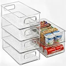 Kit 6 Organizadores de Geladeira Armário Despensa Cozinha Empilháveis Organizador de Alimentos
