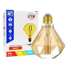 ✨ [Lâmpada Retrô] Vintage Diamante LED 6G Bivolt – Luz Quente 2300K Decorativa