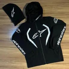 Corta Vento Masculino Alpi Importado Impermeável Inverno Estilo Preta Forrada Capuz Removível