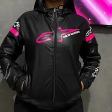 Jaqueta Feminina Corinho Impermeável Importada Forrada Telinha Estilo Motociclista