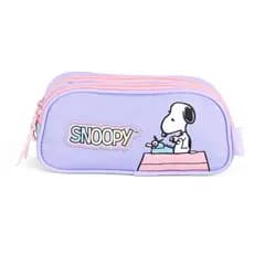 Estojo Escolar Duplo Snoopy Peanuts Juvenil Original Luxcel