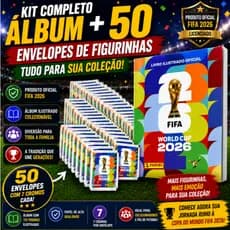 Álbum Copa Do Mundo FIFA 2026 + 50 Envelopes Figurinhas Livro Ilustrado Colecionável