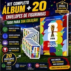 Álbum Copa Do Mundo FIFA 2026 + 20 Envelopes Figurinhas Livro Ilustrado Colecionável